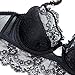 Bluewhalebaby Sexy Underwire Push Up Embroidered Lace Bra and Panty Set Black 34B