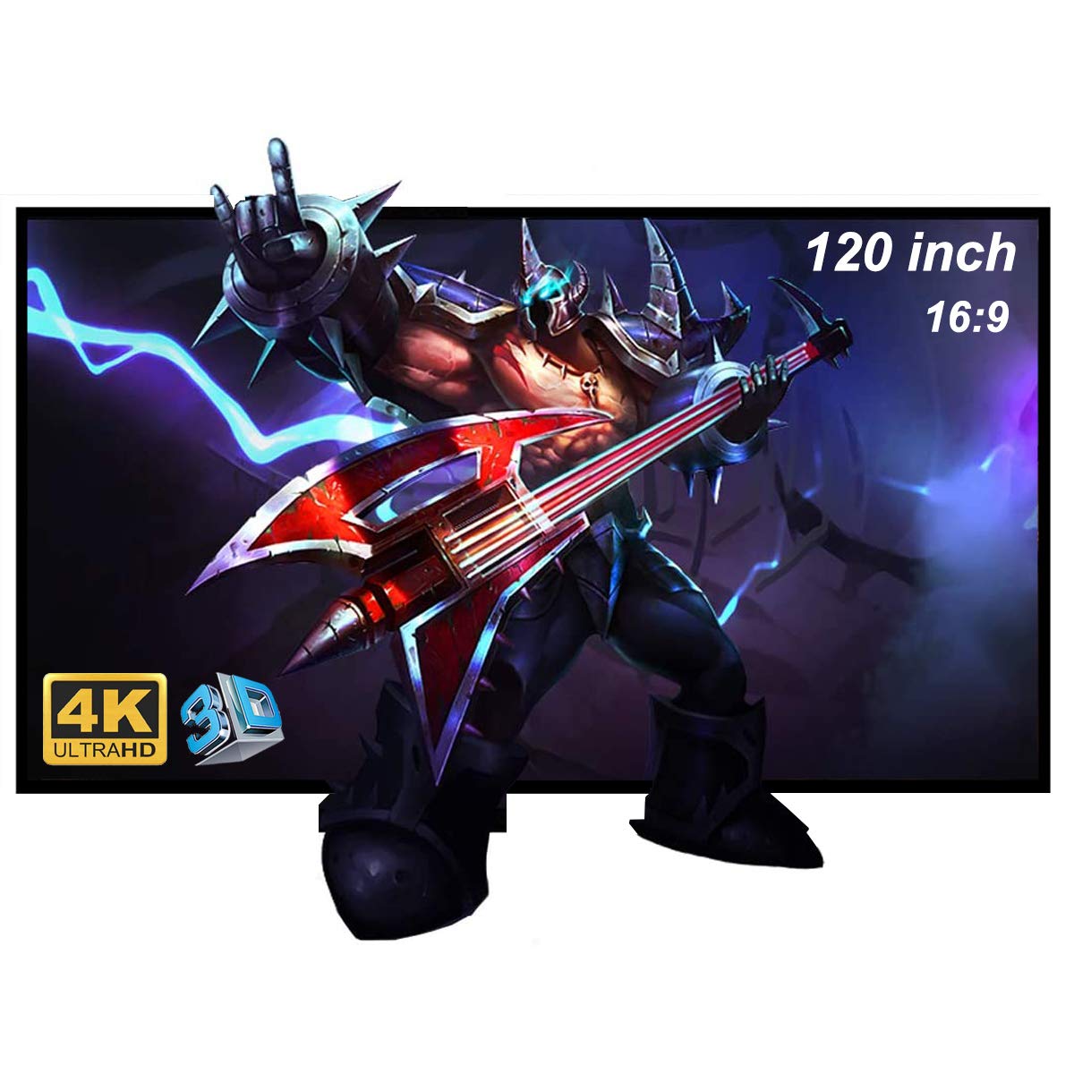 Projector Screen, 120 Inch 16:9 Projection Screen, Support Double-Sided Projection, Washable Foldable Anti-Wrinkle, Suitable for Cinema Home Office Indoor Outdoor Camping