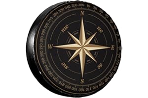 Eugzak Rv Spare Tire Covers for Trailers Wheel Protectors Tyre Covers Weatherproof and Dustproof Covers Universal Fit Trailer SUV Truck Travel Camper 17'' - Compass