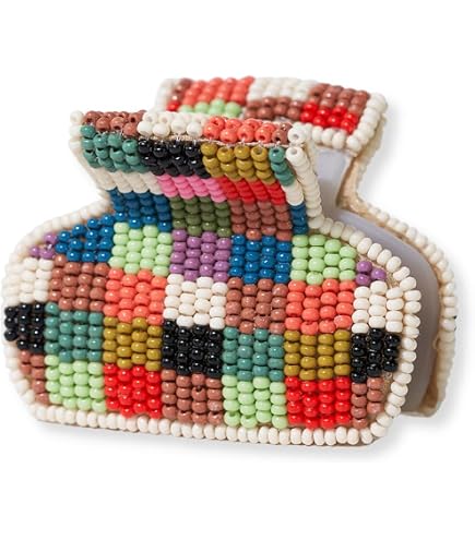Game Day Hair Claw Beaded Checkered Football Sports Fan Mom Accessories Amazon.com: Game Day Hair Claw Clip for Women Beaded  main image 3