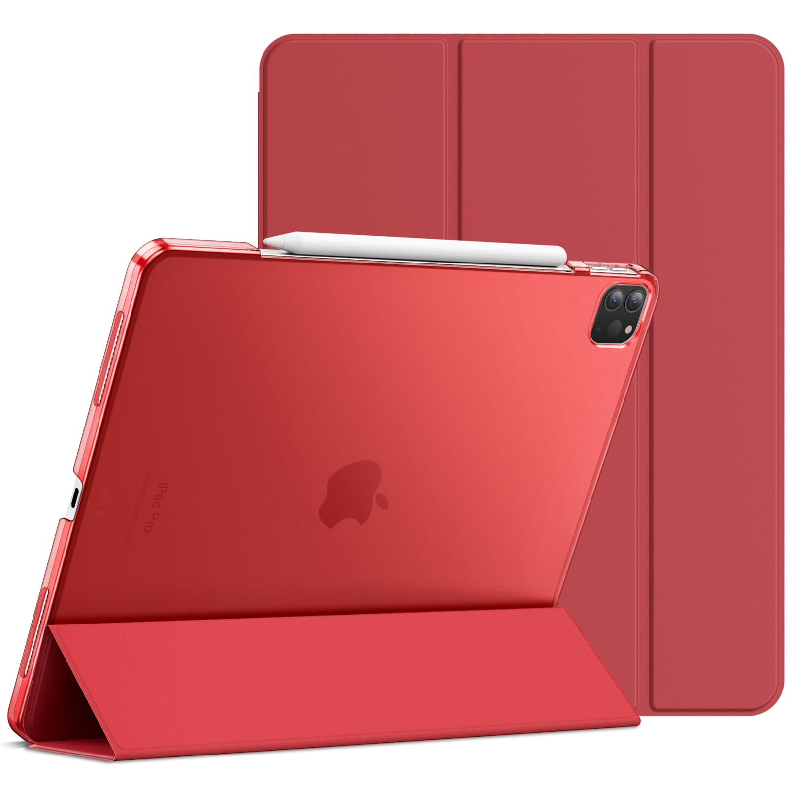 JETech Case for iPad Pro 12.9-Inch (2020/2018 Model, 4th/3rd Generation), Compatible with Pencil, Cover Auto Wake/Sleep (Red)