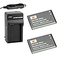 DSTE Replacement for 2X CT-3650 Battery + DC128 Travel and Car Charger Adapter Compatible Vholdr ContourHD 720P 1080P HD1200 HD1300 HD1500 HD2035 HD2450 HD3200 HD3300 Contour GPS Contour 2+