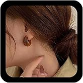 Jugielu Vintage Acrylic Teardrop Earrings White Resin Earrings Resin Waterdrop Earring Chunky Acrylic Hoop Earring Puffed Tear Drop Jewelry for Women