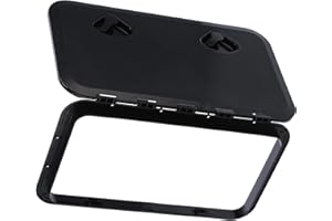 Deck Access Hatch, Fydun 24 X 14 Inch Deck Inspection Cover with Lock Boat Accessories Black for Marine