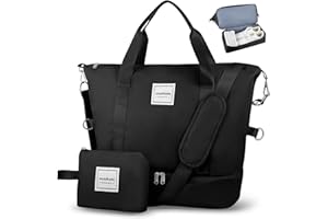 WOOMADA Weekender Bag for Women, Travel Duffel Bags with Shoe Compartment & Wet Pocket, Personal Item Bag for Airlines