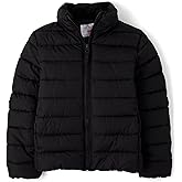 The Children's Place Girls' Medium Weight Wind-Resistant, Water-Resistant Puffer Jacket