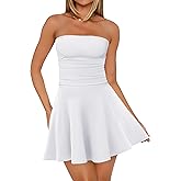 OFEEFAN Womens Tube Dresses Strapless Homecoming Graduation Formal Party Club Mini Dress Date Outfits