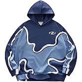 WDIRARA Men's Color Block Hoodies Long Sleeve Hooded Sweatshirts Pullover Tops Streetwear