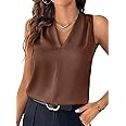 EVALESS Womens Pleated Tank Tops V Neck Casual Sleeveless Blouses Summer Basic Vest Shirt