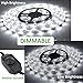 Ustellar Dimmable Waterproof LED Light Strip Kit, 300 Units SMD 2835 LEDs, 6000K Daylight White 12V LED Tape, Led Ribbon, 16.4ft/5m Lighting Strips with UL Listed Power Supply