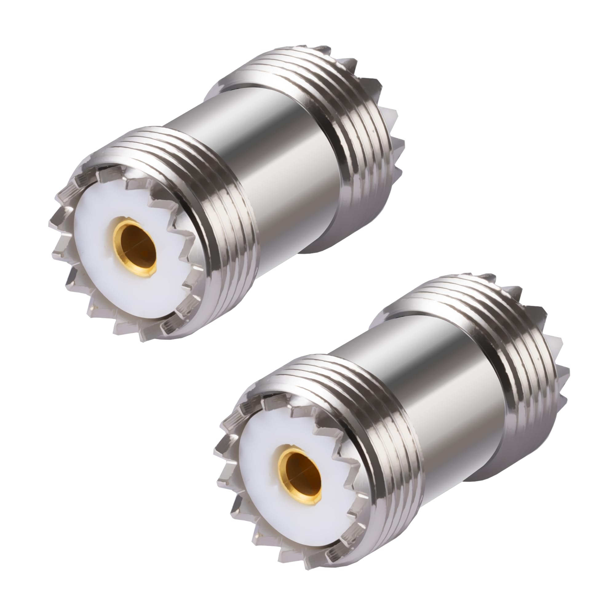 Vecys 2PCS UHF Adapters SO-239 UHF Female to UHF Female Coax Cable Adapter PL-259 Connector for Ham Radio — image 1