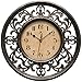 Infinity Instruments 12 inch Sofia Classic Traditional Indoor Round Non-Ticking Silent Battery Operated Easy to Read Wall Clock for Living Room, Bedroom, Kitchen, Home Office, Black