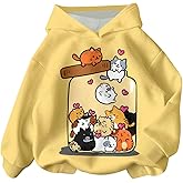 SOLY HUX Toddler Girl's Graphic Hoodie Cartoon Cat Long Sleeve Hooded Sweatshirt Cute Casual Pullover Tops