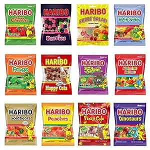 Haribo Gummy Gummies Candy Assorted Variety (Pack of 12)