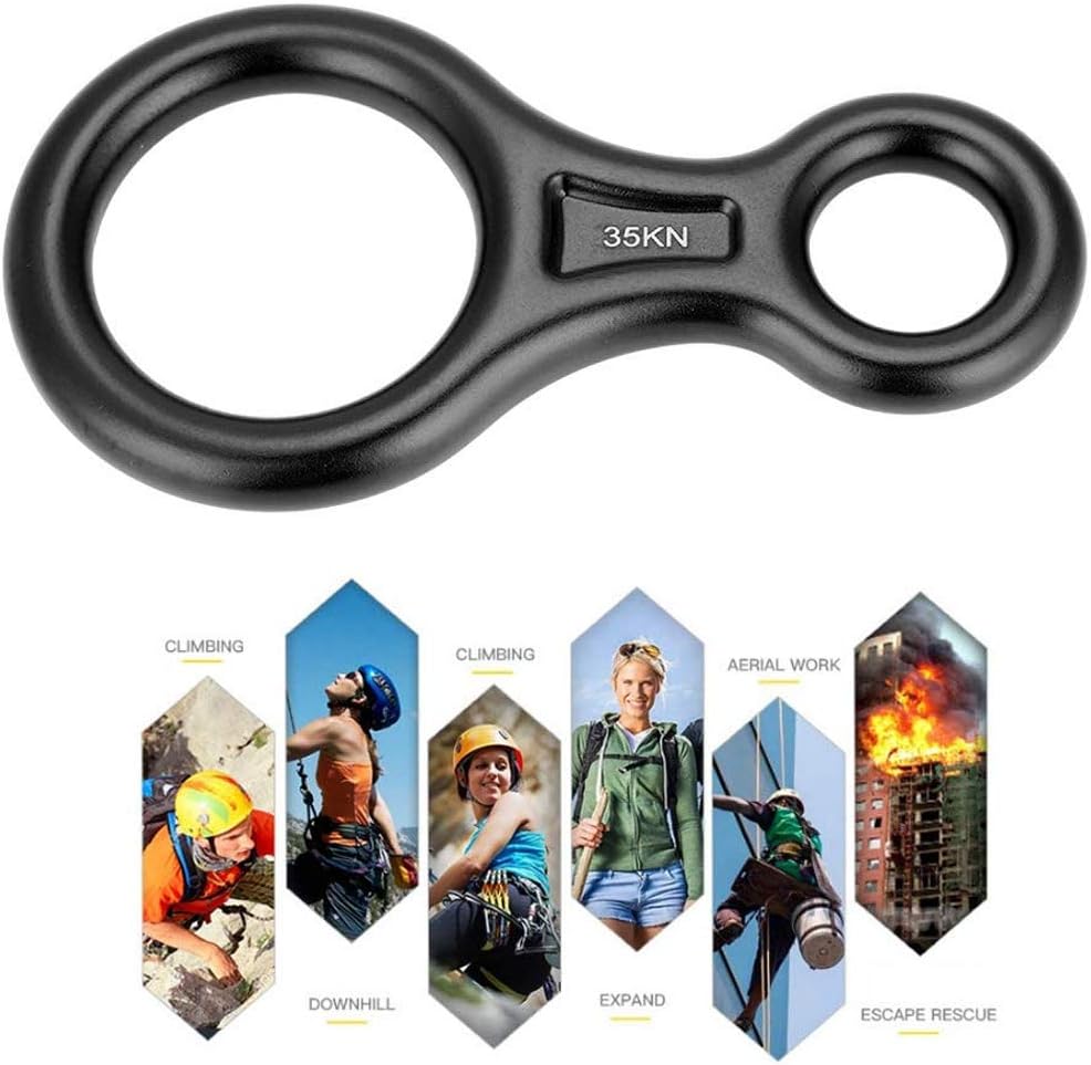AOKWIT Rescue Figure 8 Descender Climbing Gear Downhill Equipment 35KN/3500kg 7075 Aluminum Alloy Rigging Plate for Climbing Belaying and Rappeling Device (Black) : Sports & Outdoors