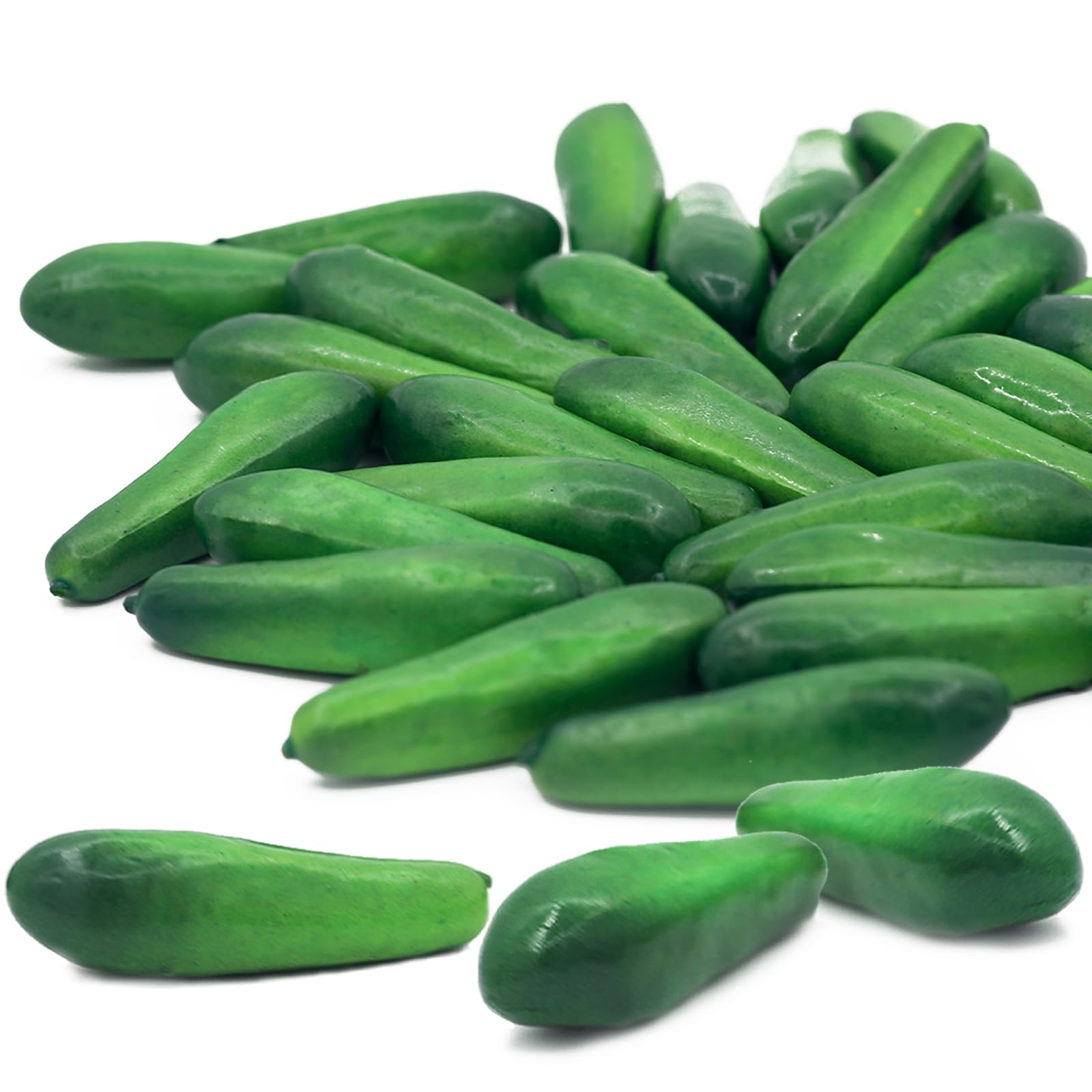 View 1 of Eiarrnp 30 Pcs Mini Artificial Fake Vegetables Cucumbers Decor - Faux Lifelike Simulation Plastic Cucumber for Home House Kitchen Party Decoration - Artificial Vegetable Fake Cucumbers