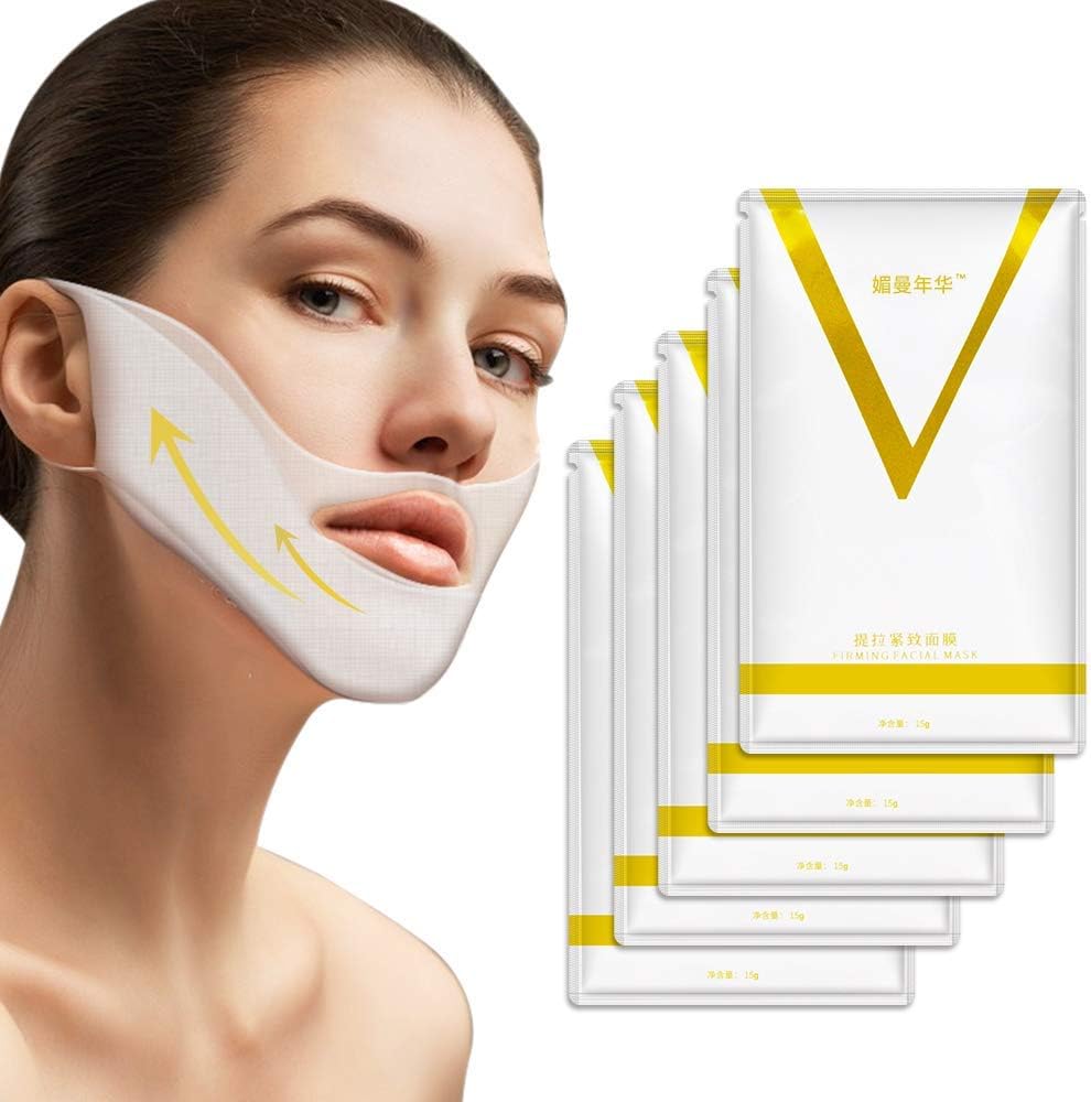 V Line Mask Chin Up Patch Double Chin Reducer Chin Mask V Up Contour Tightening Firming Face Lift Tape Neck Mask V-Line Lifting Patches V Shape Face Lifting 5 pcs
