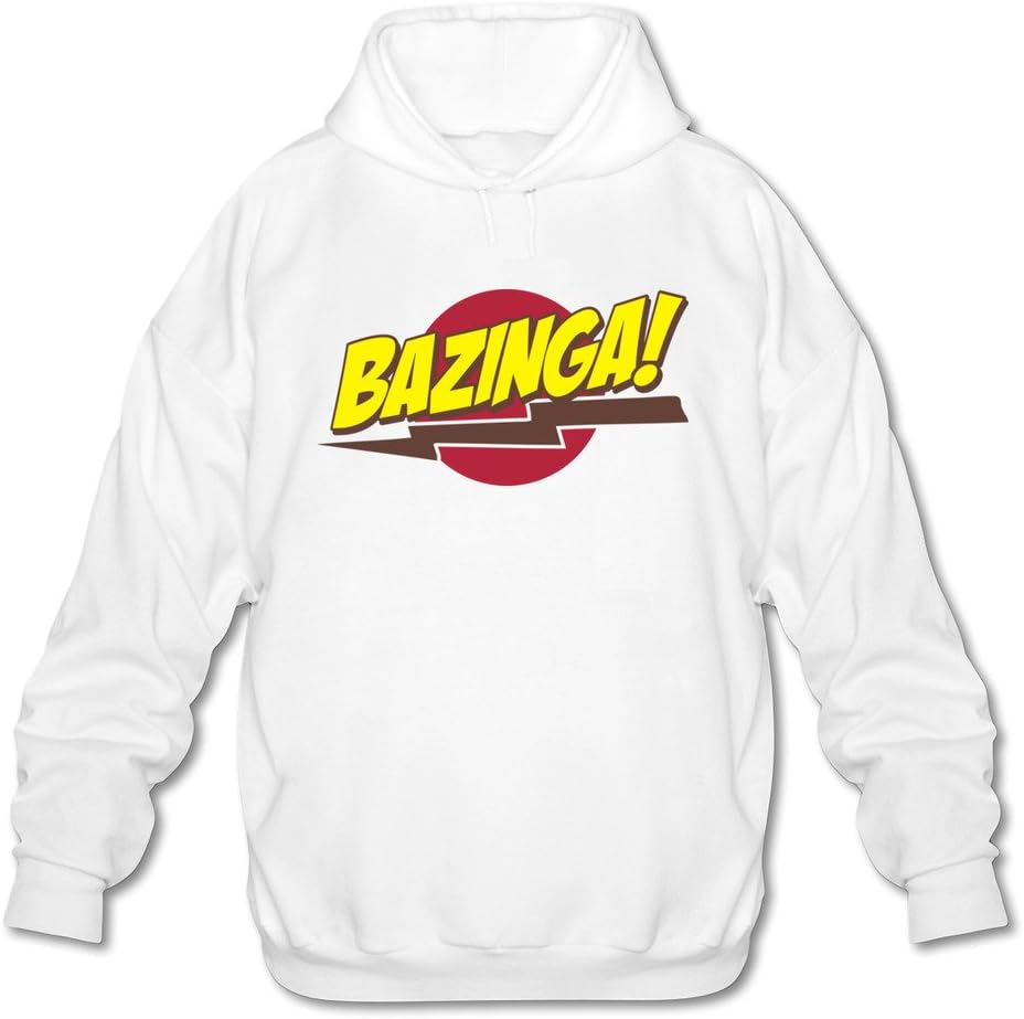 FZLB Men's Bazinga Big Bang Theory T-Shirt Long Sleeve Hooded Sweatshirt Ash