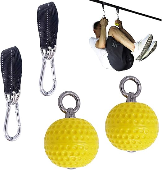 lijunjp Pull Up Power Ball Hold Grips, Pull Up Balls with Straps, Non