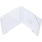 Maxtek 10.4 mm Standard Single Clear CD Jewel Case with Assembled Clear Tray, 50 Pack