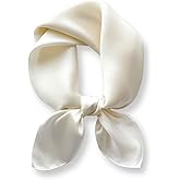 PoeticEHome Solid Color Mulberry Silk Scarf - Lightweight 26" Square Neckerchief for Women's Neck Hair Head in Gift Wrapped