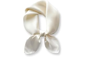 PoeticEHome Solid Color Mulberry Silk Scarf - Lightweight 27" Square Neckerchief for Women's Neck Hair Head in Gift Wrapped