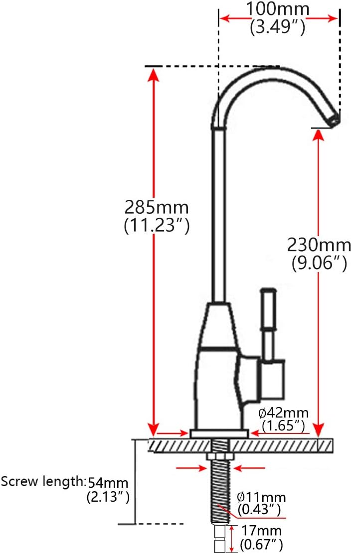 Water Filter Faucet, Fits Most Reverse Osmosis Water Filtration System, Kitchen Bar Sink Purifier Drinking Water Faucet, Stainless Steel，Lead-Free, Brushed, Single Handle - - 