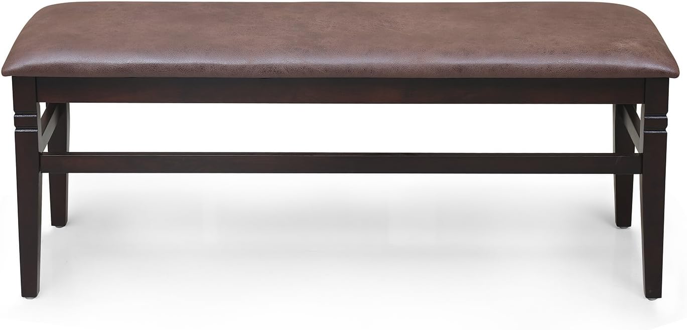 @home by Nilkamal Fern 2 Seater Solid Wood Dining Bench in Erin Brown Finish