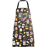 MBMSO Bakery Heart Apron Baking Lover Gifts Bakery Gifts for Bakers Baking Aprons Cinnamon Roll Lover Gift Pastry Chef Apron