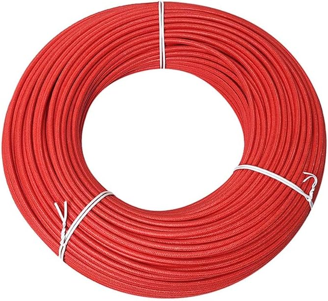 Wire and Cable Wire High Temperature Resistant Electrical Wire, Tinned Copper Core 500°C Fiber Braided Silicone Insulated Household, 100m, White, 0.5/0.75/1/1.5/2.5/4mm² (Color : Red, Size : 4mm²)