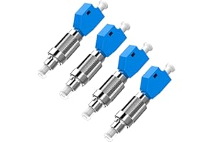 Duttek Visual Fault Locator Fiber Connector 4 Pcs, Fiber Optic Connector Adapter, FC Male to LC Female Adapter Single Mode 9/125um Compatibility with Optical Power Meter Visual Fault Locator