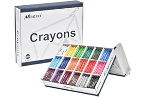 Madisi Crayon Bulk pack, Regular Size, 18 Colors, 900 Count