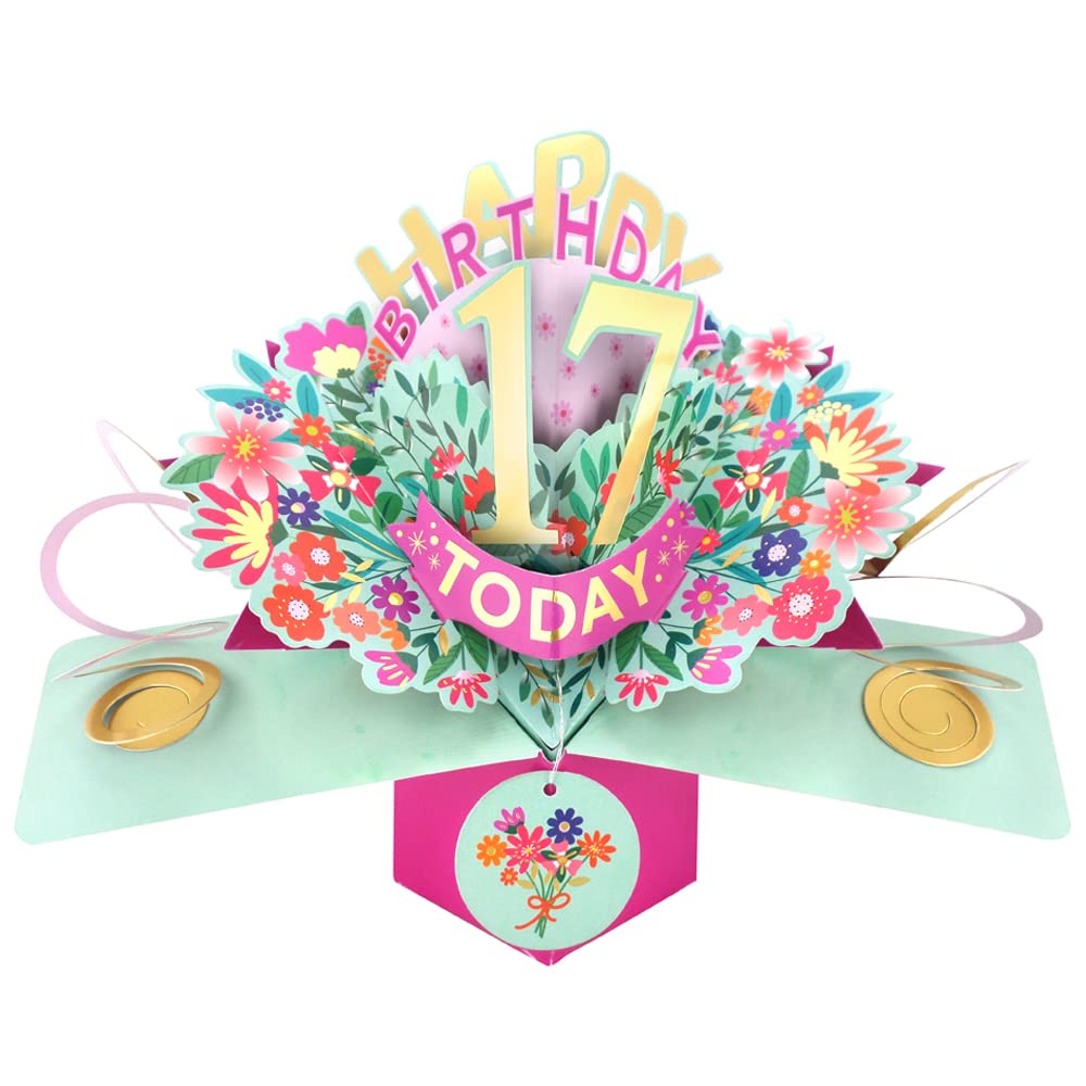 Happy 17th Birthday 17 Today Pop-Up Greeting Card Love Kate's Pop Up Cards Her POP215MC17