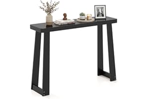 GOFLAME Solid Wood Console Table, 43” Narrow Long Sofa Tables Behind Couch, Rubber Wood, Home Display Accent Table, Farmhouse