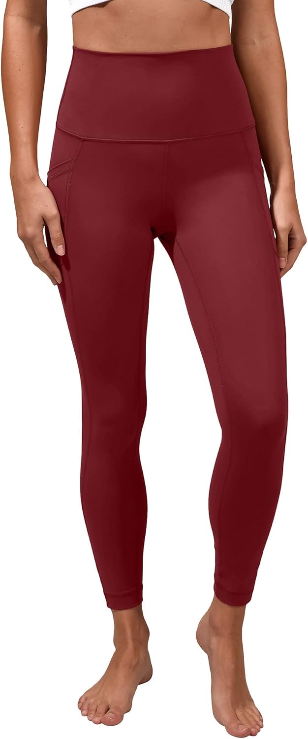 Yogalicious Lux High Waist Elastic Free Side Pocket Ankle Legging: Clothing