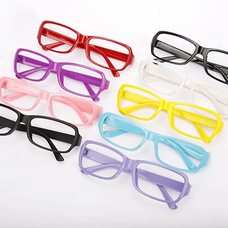 Amazon メガネ萌え メガネ レンズなし イベント 仮装 学園祭 コスプレ道具 8カラー 赤 黄 青 浅い紫 紫 黒 白 ピンク 赤 コスプレ 仮装 通販