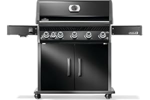 Napoleon Rogue PRO 625 Propane Gas Grill with Infrared Side Burner, Black, Durable 6-Burner Backyard Grill