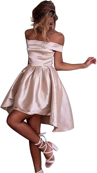 Samgu Abito Corto Da Donna Corto In Raso Abito Da Sera Corto Abito Da Festa Abito Lungo Abito Da Damigella Abito Da Cocktail Pink L Amazon It Abbigliamento