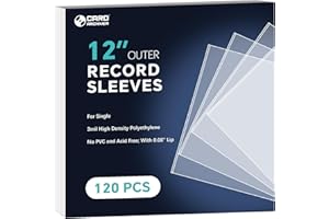 CARDARCHIVER 120 Pack Vinyl Record Sleeves Outer, 12.75"x12.75" 3 Mil Thick Protective Album Covers for 12" LPs, Crystal Clear Archival-Quality Outer Sleeves for Single Vinyl Storage