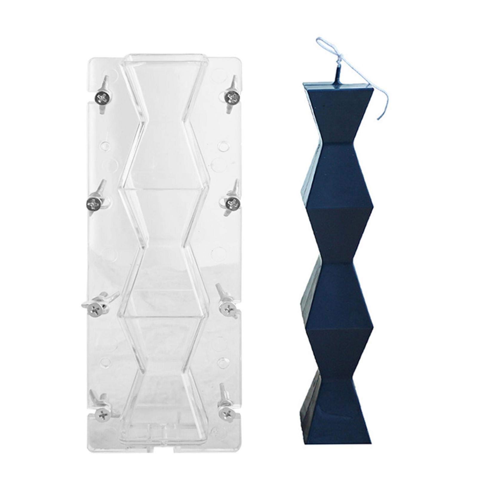 Plastic Candle Moulds, DIY Geometric Pillar Plastic Candle Mould Long Wave Aroma Soap Candle Making Mould Column Shape Candle Making Mold Scented Candles Clay Craft Soap Mold Tool For Candle Making