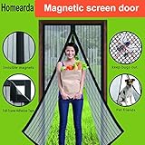 Homearda Magnetic Screen Door - Full Frame, Fits Door Up To 34x82 Inch