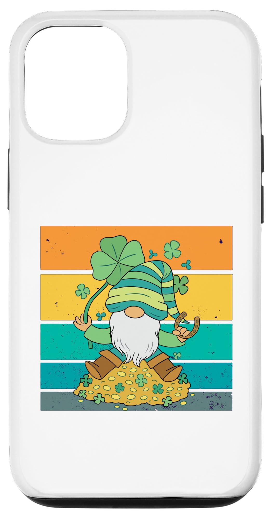 iPhone 14 Lucky gnome Irish shamrock four-leaf coins Irish tradition Case