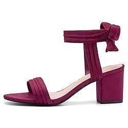Womens Open Toe Ankle Tie Back Low Block Chunky