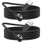 Meliya Charging Cable for Shokz OpenRun Pro, OpenRun Mini, OpenComm &amp; Aftershokz Headphones Aeropex AS800 Charger Cable, USB C+USB A Magnetic Charger Cord (2ft/60cm)