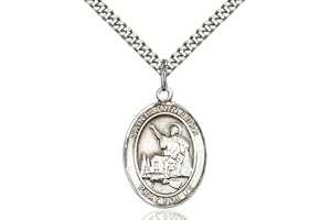 Bonyak Jewelry St. John Licci Hand-Crafted Oval Medal Pendant in Sterling Silver
