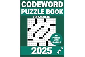 Codewords Puzzle Book for Adults 2025: Large Print 120 Puzzles with Solutions,Vol 2. (2025 Codewords Game)