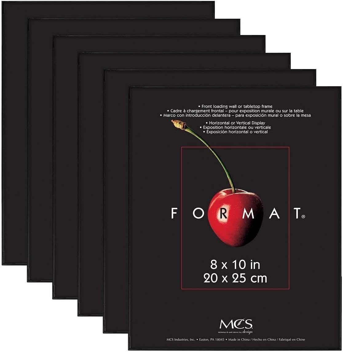 MCS Format Frame, 8 by 10-Inch, Black, 6-Pack