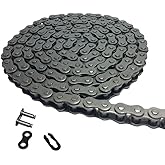 AZSSMUK 08A 40# Roller Chain - 5 Feet 40Mn Carbon Steel Material with 1 Connecting for Go Kart, Mini Bike Chain Replacement