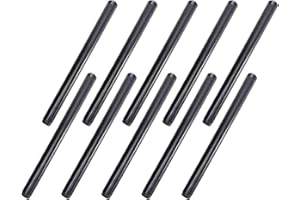 3/4" x 14" Black Painted Iron Pipe, Home TZH 10 Pack Threaded Black Paint Finish Metal Pipe Nipple for DIY Project/Furniture/Shelving Decoration(10, 14")