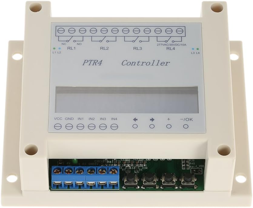Roeam 4-Channel Programmable Digital Time Relay Timer Controller Delay Switch Module Independent Timing Cycle LCD Display DC6-40V